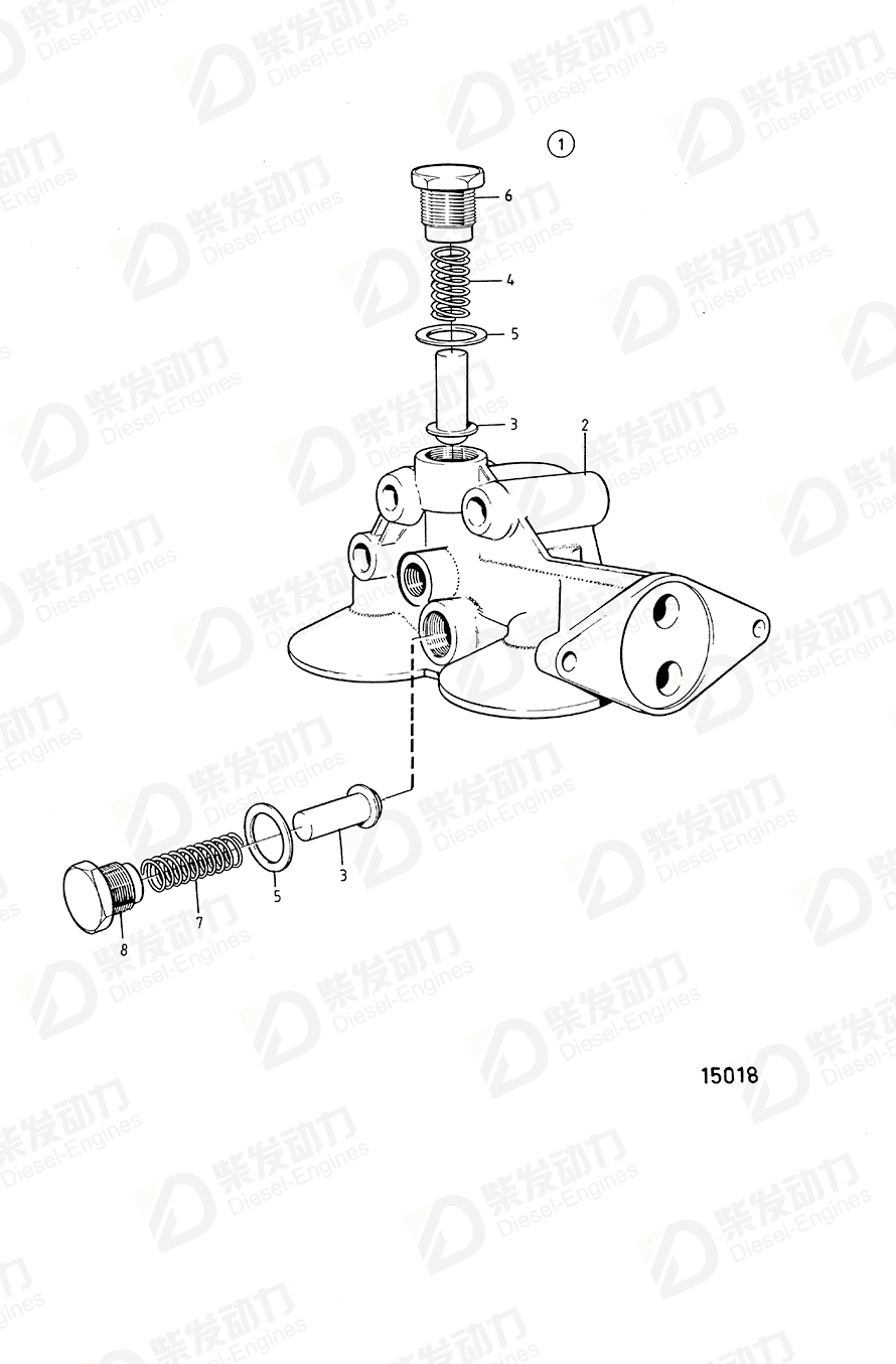 volvo penta Oil filter housing 422811 Drawing volvo penta Oil filter housing 422811 Drawing
